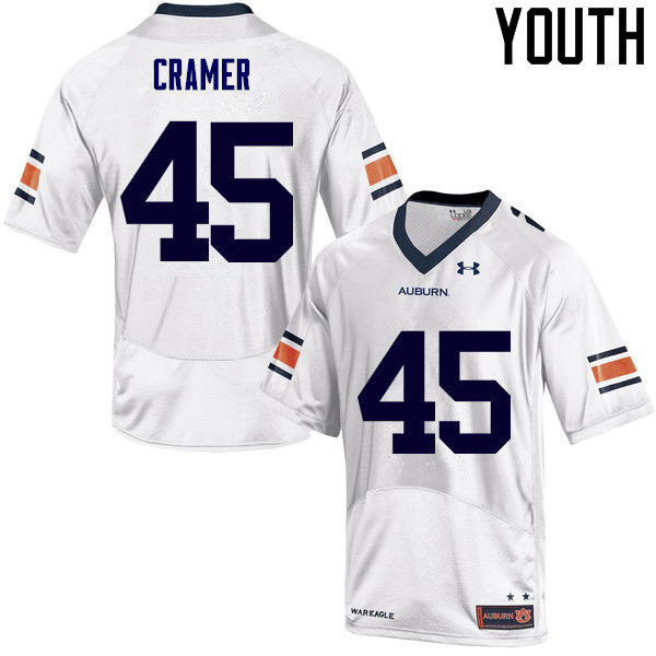 Youth Auburn Tigers #45 Chase Cramer College Football Jerseys Sale-White - Click Image to Close